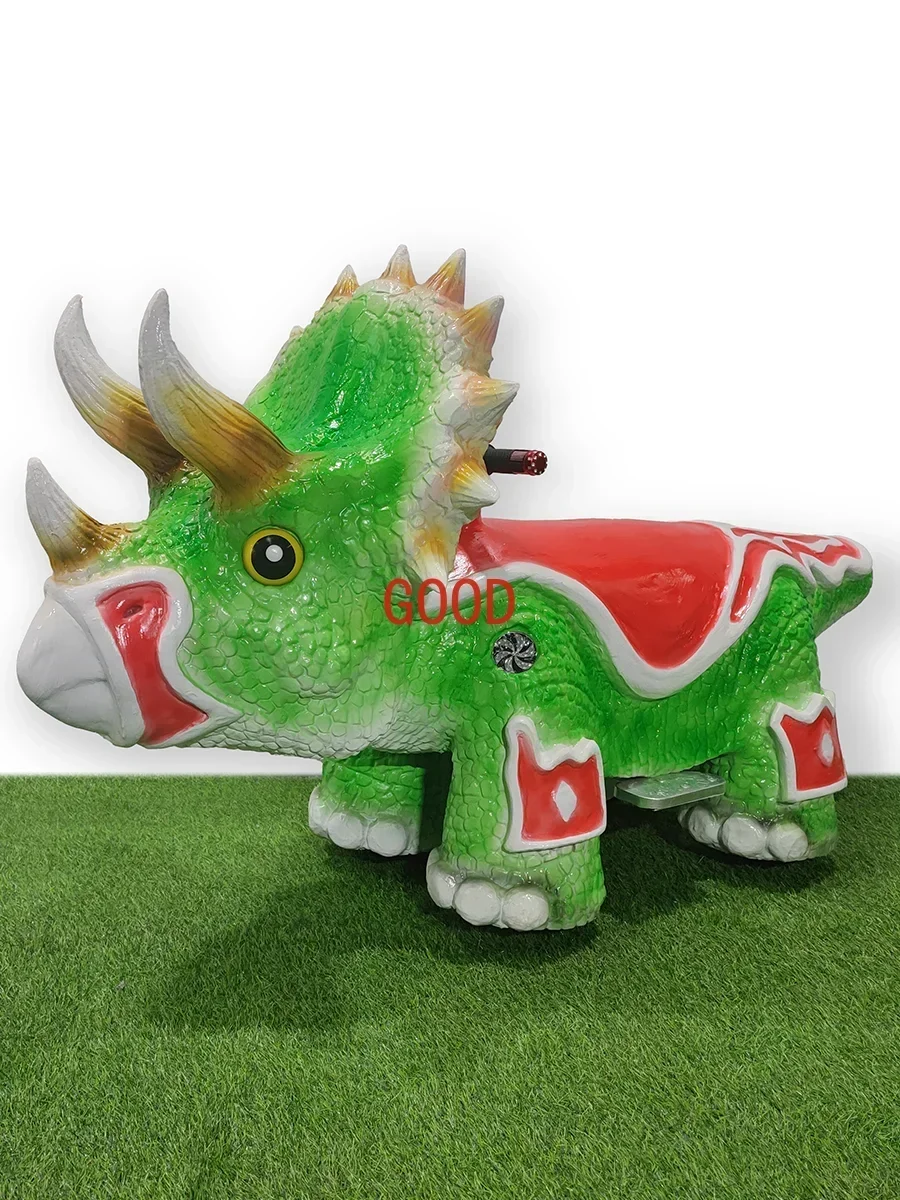 Квадратный новый детский двойной автомобиль-динозавр для родителей и детей, светящийся киоск для ночного рынка