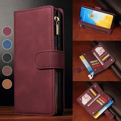 Zipper Leather Wallet Flip Case For Huawei P40 P30 Lite P30 Pro P Smart 2019 Y7P Mate 30 Lite Honor 10i 10 20 30i Flip Cover