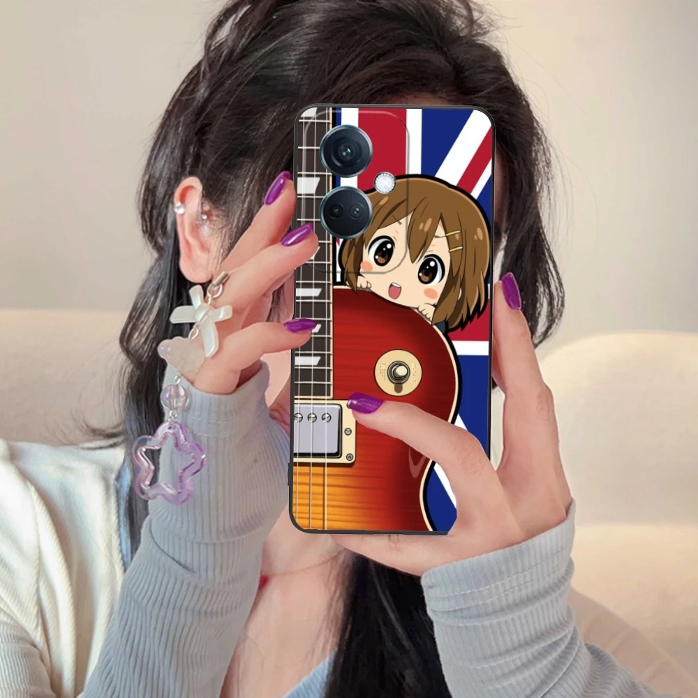 K-ON Hirasawa Yui Mobile Cell Phone Case for OPPO Find X5 X3 X2 A93 Reno 8 7 Pro A74 A72 A53 Black Soft Phone Cover Shell