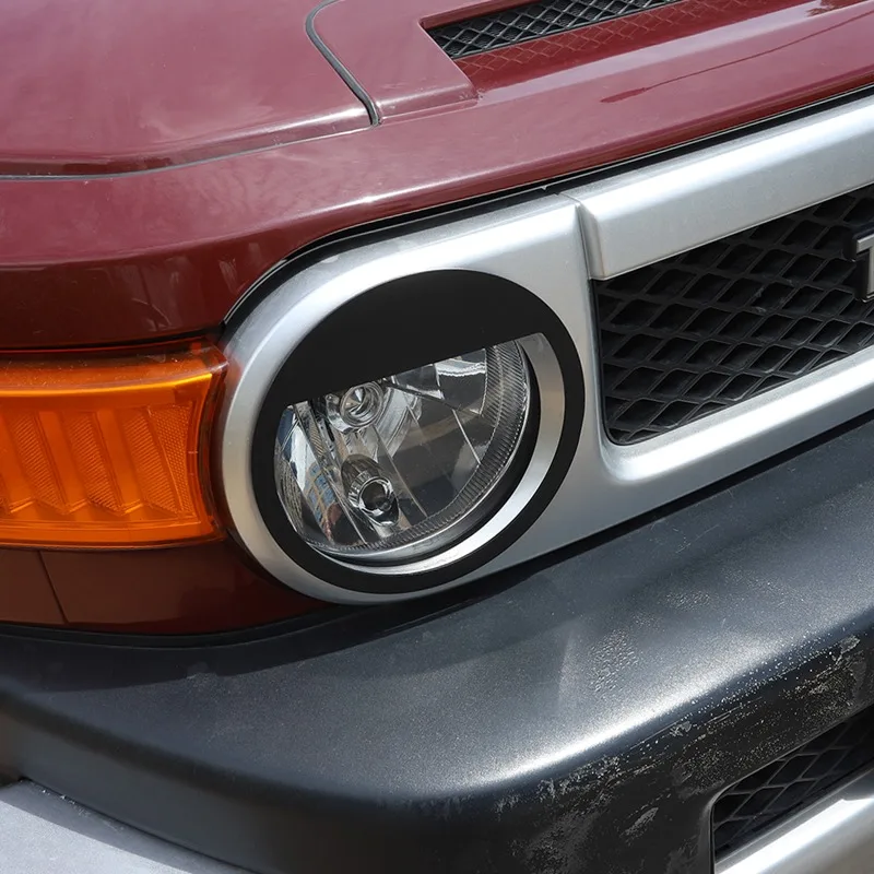 

Gao Ruying For Toyota FJ Cruiser 2007-2021 Aluminum Alloy Black Car Headlight Angry Eyes Headlight Cover Trim Car Accessories