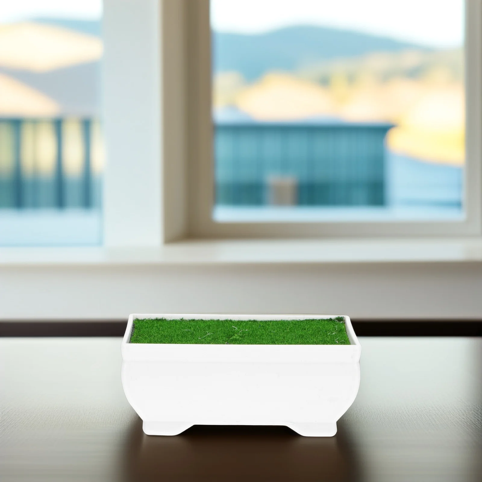 

1Set Decorative Plastic Flower Pot Simulated Bonsai Planter Foams Flocking Garden Balcony Indoor Outdoor Desktop Ornament