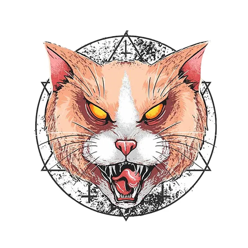 Cat Angry Head Graffiti Car Sticker Personality Decal Laptop Waterproof Suitable Car Door Protector Surfboard Decoration