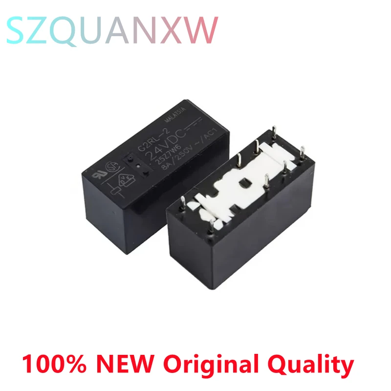 

10PCS 100% New Original G2RL-2-12VDC G2RL-2-24VDC Relay DC5V 12V 24V 8Pin Two Open and Two Closed G2RL-2 5V 12V 24VDC