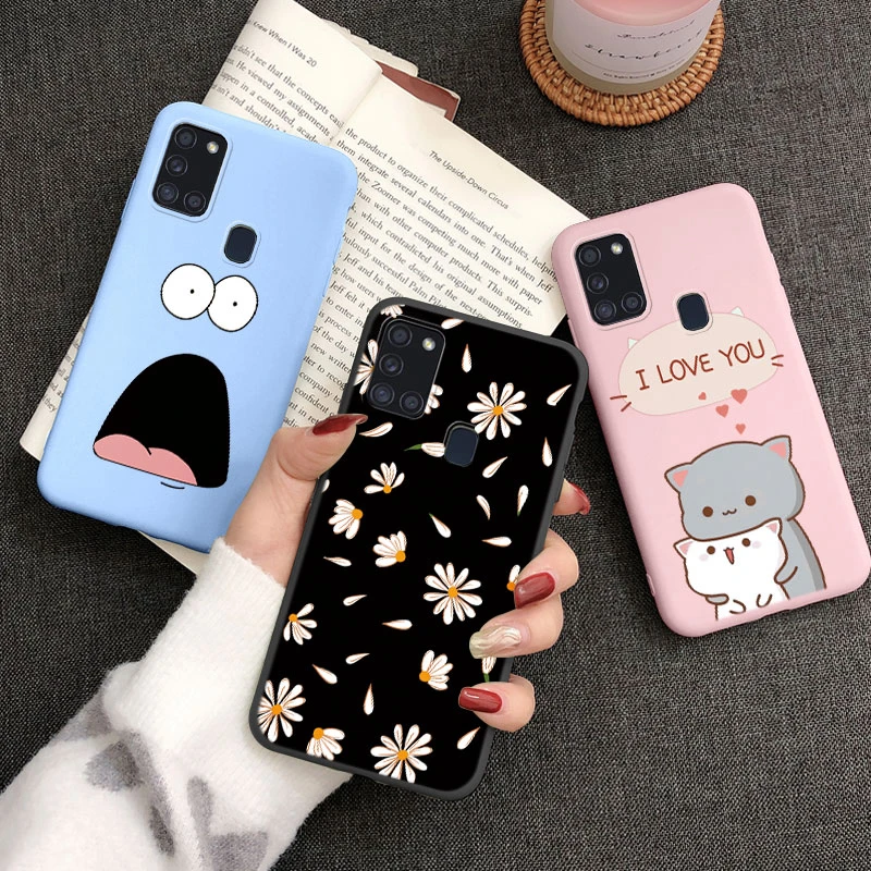 For Samsung Galaxy A21S Phone Case Shockproof Funda Cute Painted Silicone Slim Soft Cover For Samsung A 21S Galaxya21s Coque