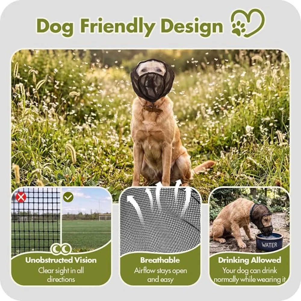 Soft Muzzle for Dogs Mesh Anti-Barking Guard | Dog Muzzle To Prevent Biting for Puppy Home Travel Walking Outdoor Camping view 6