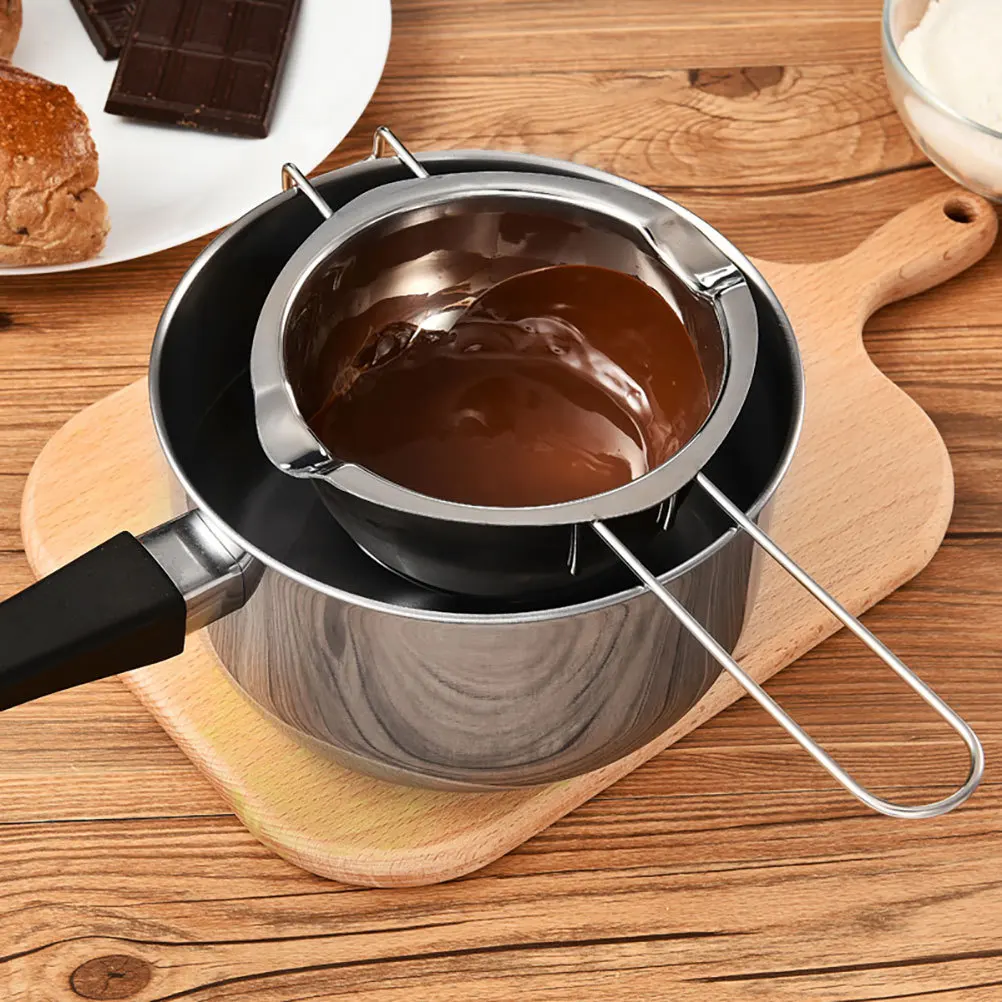 

1 Set Chocolate Melting Pot Cheese Butter Heating Bowl Oil Milk Stainless Steel Kitchen Supplies Wax Holder For Making