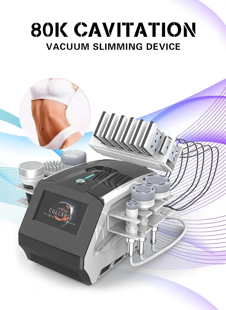 Portable 80k 40k Cavitation System 8 Laser Pads Red Light Therapy Ultrasonic Vacuum RF Eye US for Fat Burning Beauty Equipment