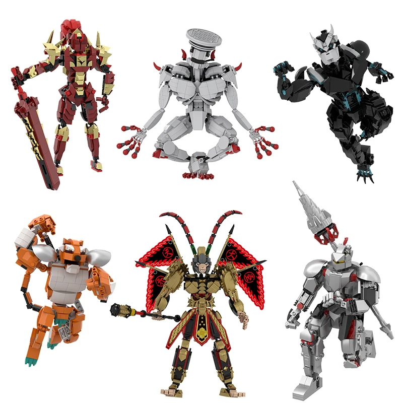 Seri Monster baru dirakit blok meja genggam hadiah ulang tahun anak-anak, mainan Puzzle buatan tangan kaiwa No.9and No.8