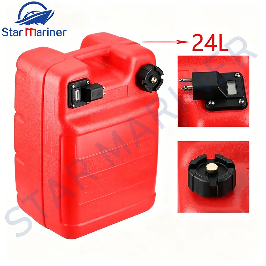 24L Boat Outboard Fuel Tank Oil Box for Yamaha Outboard Engine 6YJ-24201 6YJ-24201-10/-01 Anti-static Corrosion-resistant