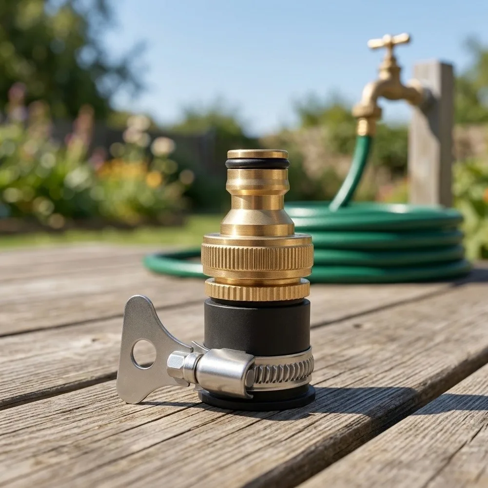 Garden Hose For Tap Connector Adapter 1/2 inch to 3/4 inch Brass Construction for BSP Threading Used in Residential Water Setups