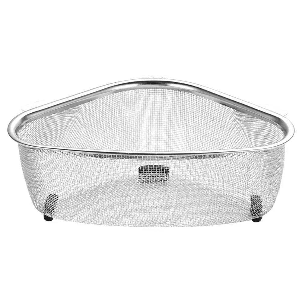 For Kitchen Sink Corner Strainer Basket Stainless Steel Sink Strainer Corner Placement Clog Prevention Corrosion-resistant