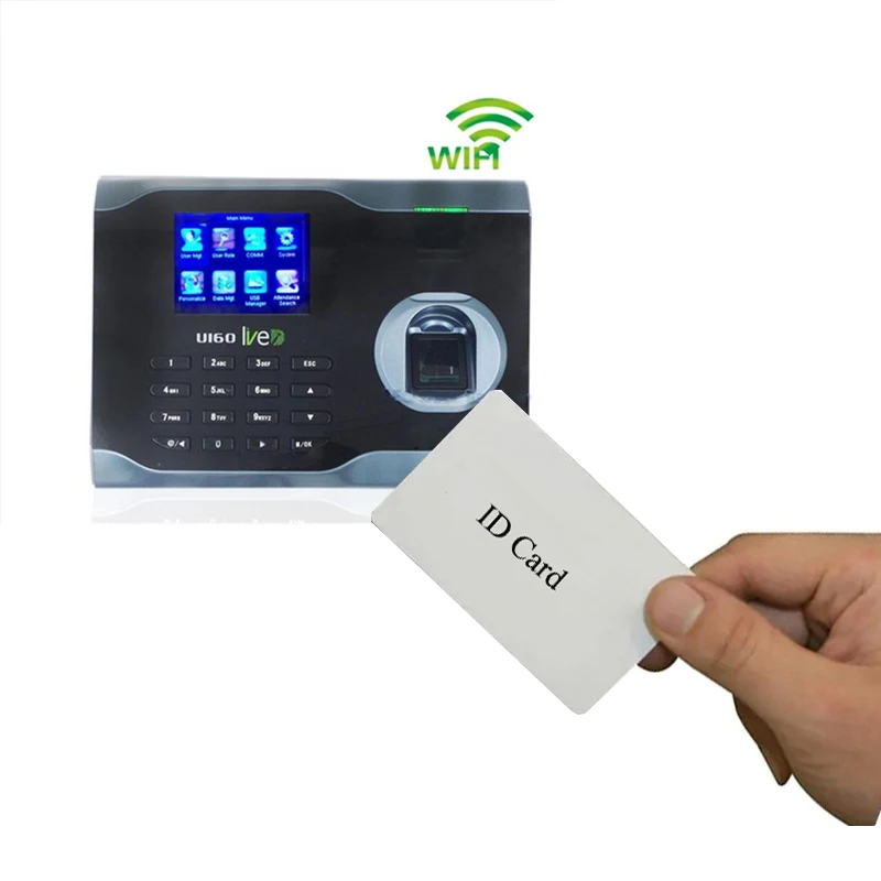 U160-ID TCP/IP network fingerprint recognition+RFID 12.56KHz ID card attendance machine, clock in and clock out time recorder