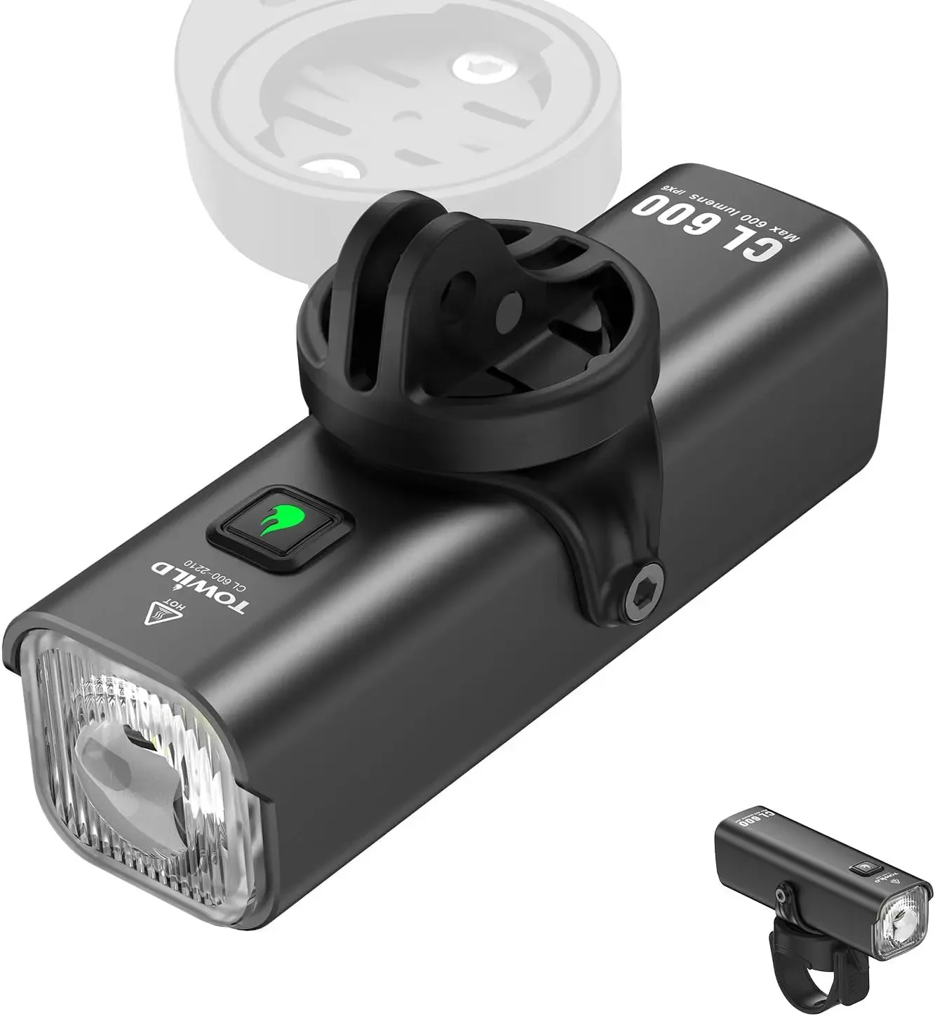 

600Lumen Bike Light, 2000mAh Rechargeable, IPX6 Waterproof, Fits All Bikes, Night Riding