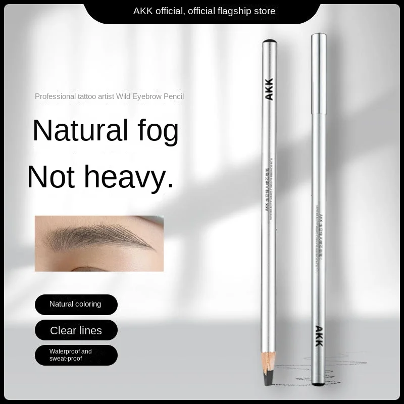 AKK Eyebrow Pen Professional Embroiderer Wild Eyebrow Pen Natural Anti Sweating Long Lasting Non Fading Non Smudging Eyebrow Pen