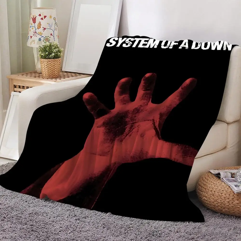 S-System of a D-Down Band Throw Soft Flannel Throw Blanket Lightweight Cooling Summer AC Nap Blanket for Sofa Bed Couch Travel