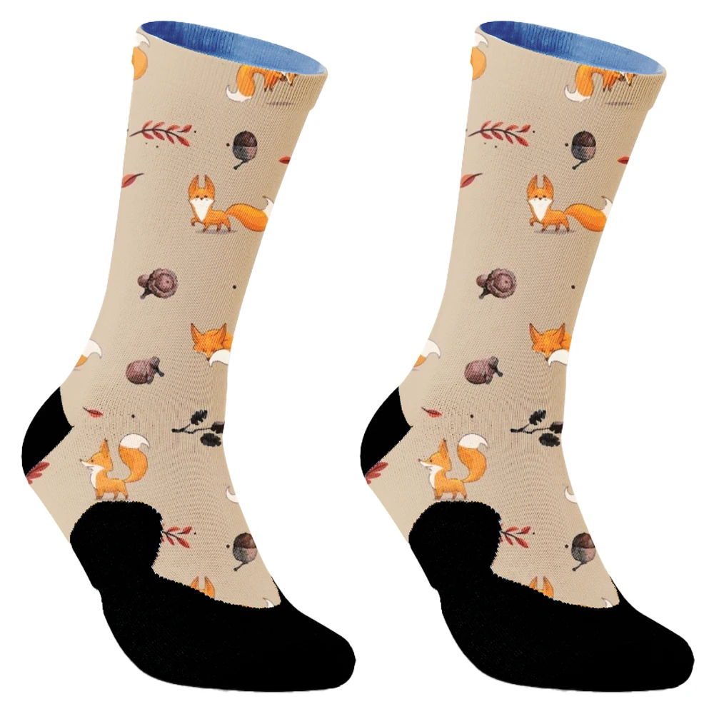 New Women Men Funny Socks Cute Cartoon Cat Dog Crew Socks Basketball Football Cycling Socks Sports Socks