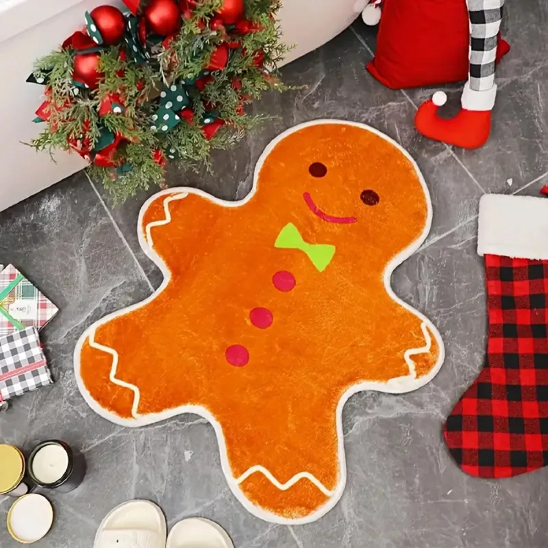 VIKAMA Cute Christmas Bathroom No Slip Rugs Xmas Decorations Bath Mat Christmas Tree for Home Holiday Christmas Decoration