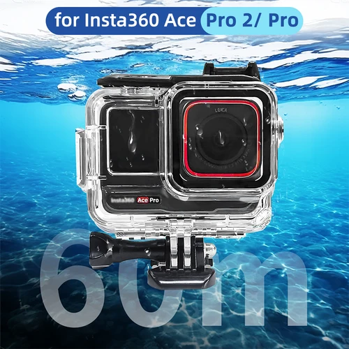 Imagen 1 del producto Carcasa impermeable para Insta360 Ace Pro 2 y Ace Pro - Protector de estuche de buceo Diseño liviano para protección subacuática de 60M