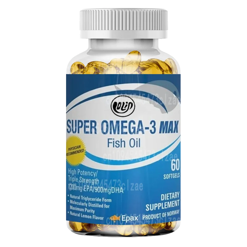 Vitamin Fish Oil, 2400mg Omega 3 High Efficiency Containing EPA and DHA | Lemon Flavor -60 Capsules
