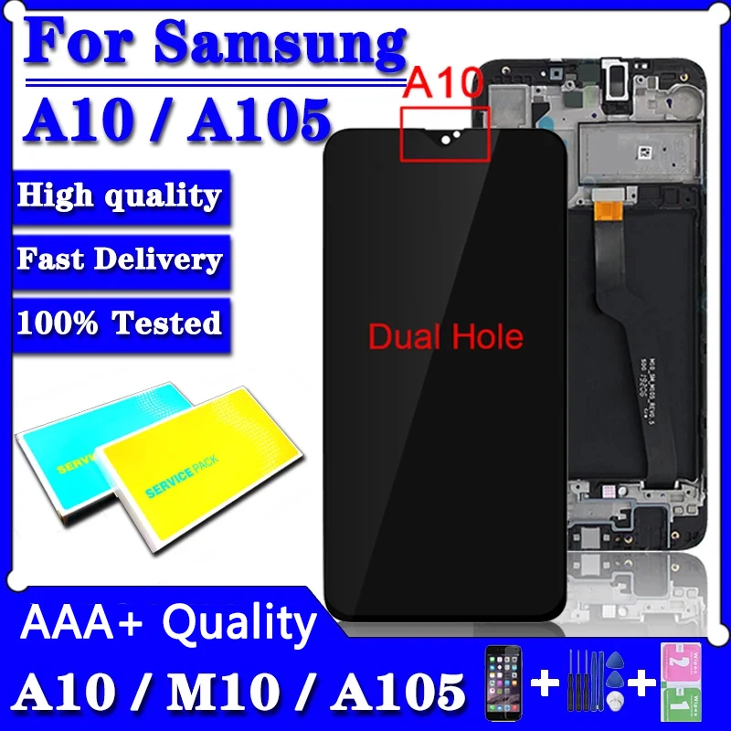 AAA+ Quality For Samsung  A10 LCD A105 A105F SM-A105F Display LCD Screen Touch Digitizer Assembly For Samsung M10 Display