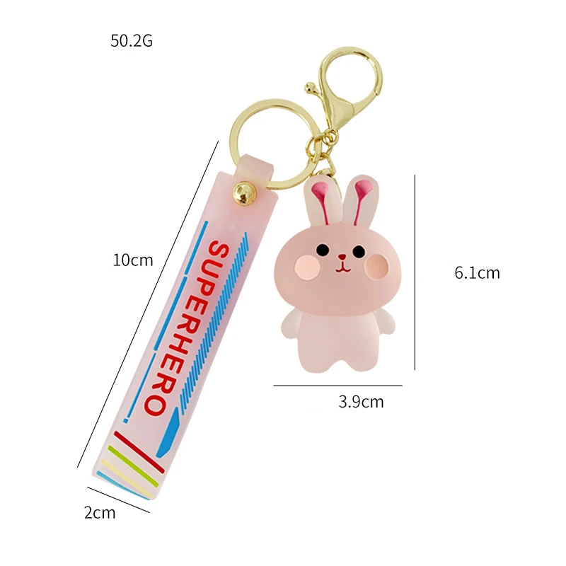 الكرتون كريستال الدب مفتاح سلسلة شفافة Keyfob لطيف الضفدع الحيوان كيرينغ ظهره قلادة زوجين سيارة المفاتيح بالجملة #4