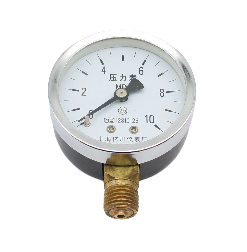 Y-60 Dial 60mm Pressure gauge 0.06 ~60 Mpa ordinary pressure gauge water pressure gauge low pressure barometer