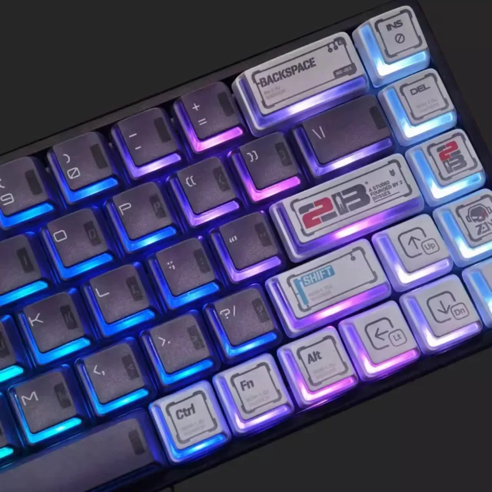 Model Enthusiast Keycaps 141 Keys Nuclear Power Profile PBT Sublimation Translucent Custom Keycap for Mechanical Gaming Keyboard