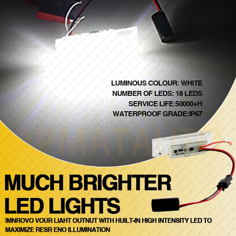 2 قطعة Canbus LED رقم لوحة ترخيص أضواء لأودي A6 C5 4B سيدان 1997-2004 مصابيح ترخيص بيضاء OEM # :4B5943021 اكسسوارات السيارات #3