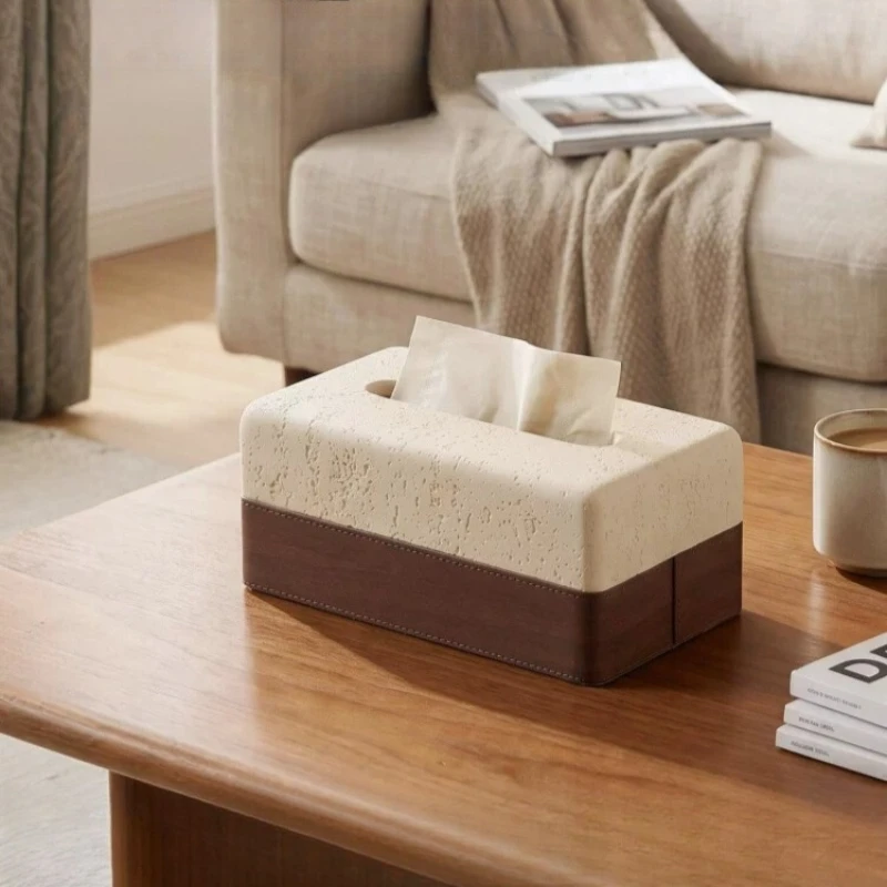 Stone Material Tissue Boxes Creativity Retro Napkins Box Living Room Bedroom Dustproof Tissues Case Magnetic Attraction Boxes