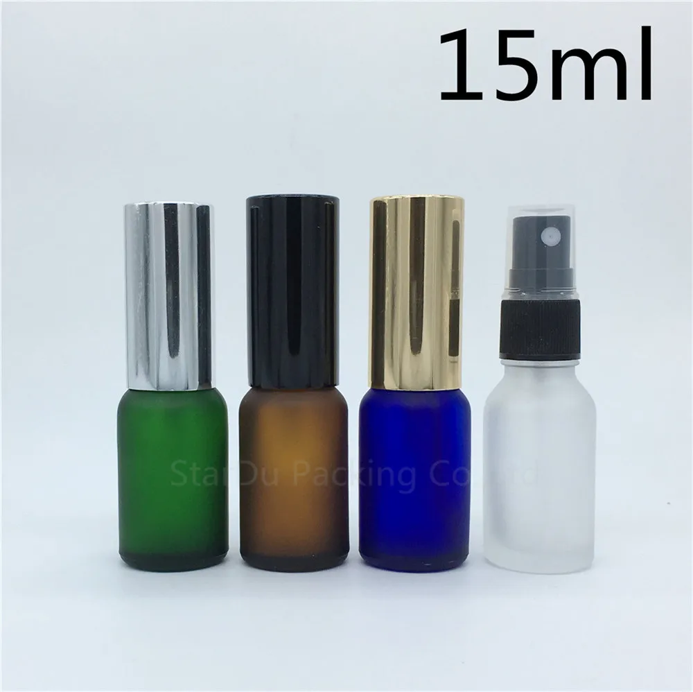 

Travel Bottle 15ml Amber Blue Green Transparent Frosted Glass Bottle With sprayer, 15cc Perfume Bottle Spray Bottles 200pcs