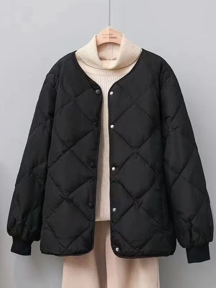 جديد في الشتاء أزياء سترة مبطنة بالقطن للنساء الخريف الكورية تنوعا خفيفة الوزن المعين منقوشة سترة مبطنة بالقطن