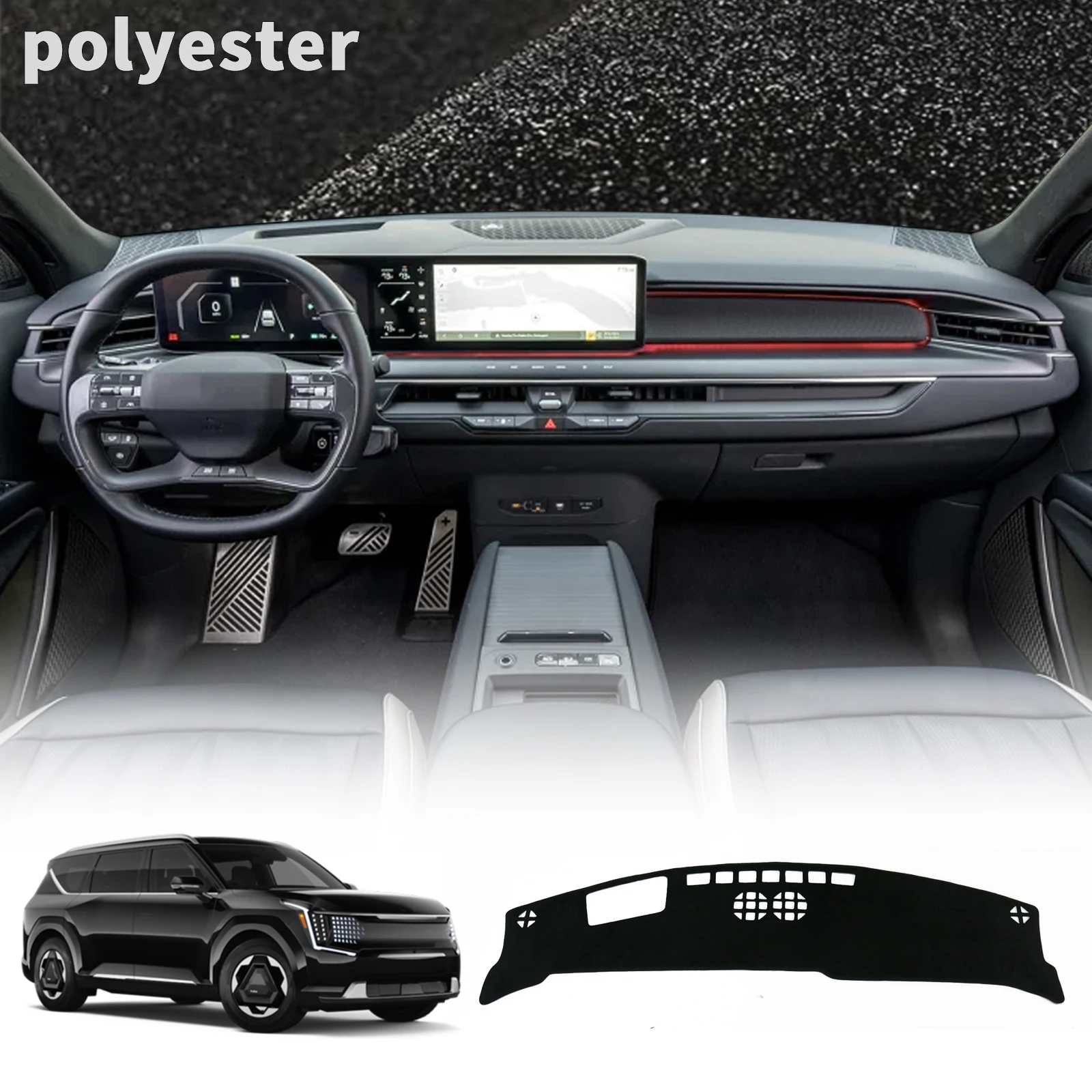 

for Kia EV9 2024 2025 2026 MV GT Line Accessories Car Dashmat Dashboard Cover Pad DashMat Sunshade Protective Carpet