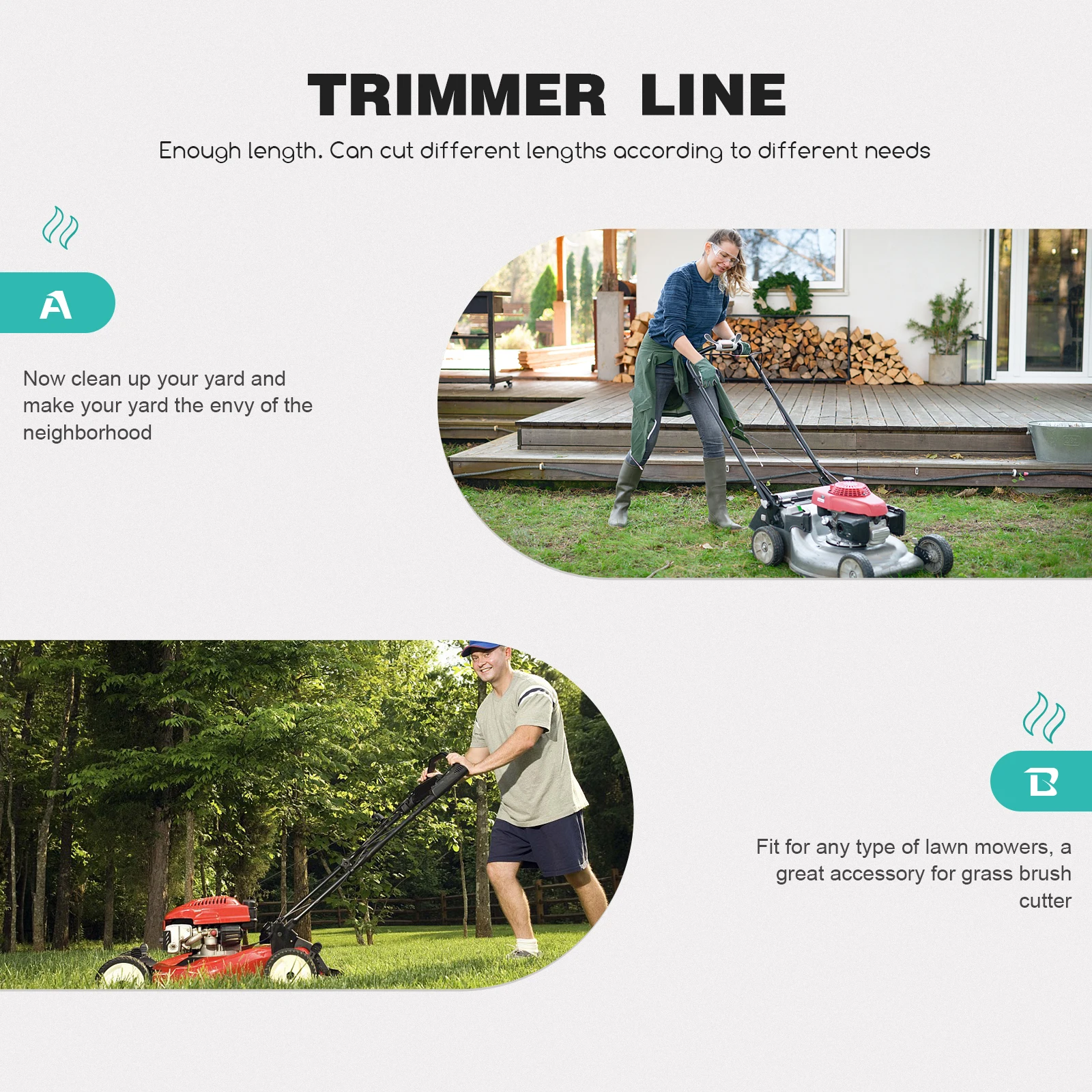 

Reliable String Trimmer Line Tough Mower Replacement for Garden Grass Edging Yard Maintenance Kits String Trimmer Line