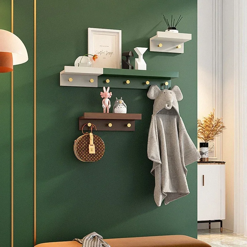 Wood Wall Coat Rack Clothes Racks Hanger Display Coat Stand Portable Clothes Hanger Dressing Entrance