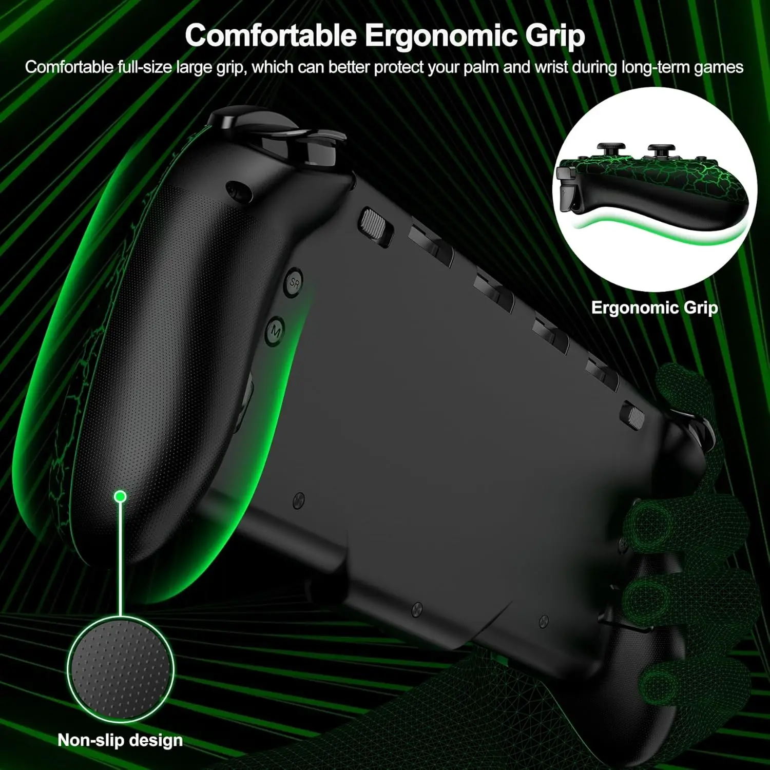 وحدة تحكم DinoFire Switch، للتبديل Joy Con، وحدة تحكم Joypad من قطعة واحدة لوضع Nintendo Switch OLED المحمول