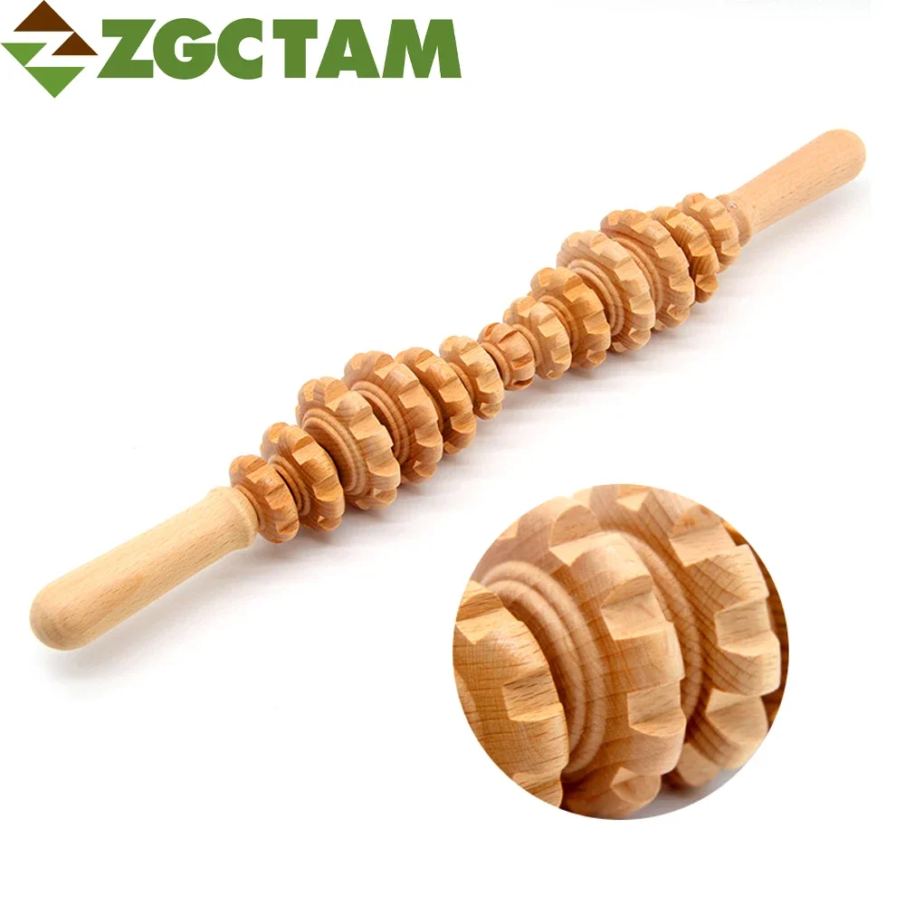 

1Pcs Wood Massage Stick Trigger Points Home Gym Manual Wooden Fascia Sculpting Roller for Release Cellulite Sore Muscle Blasting