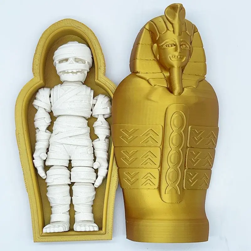 

Hot Sale 3D Printed Egyptian Pharaoh Mummy Model Ancient Egypt Collectible Statue Unique Desk Decor History Gift for Adults