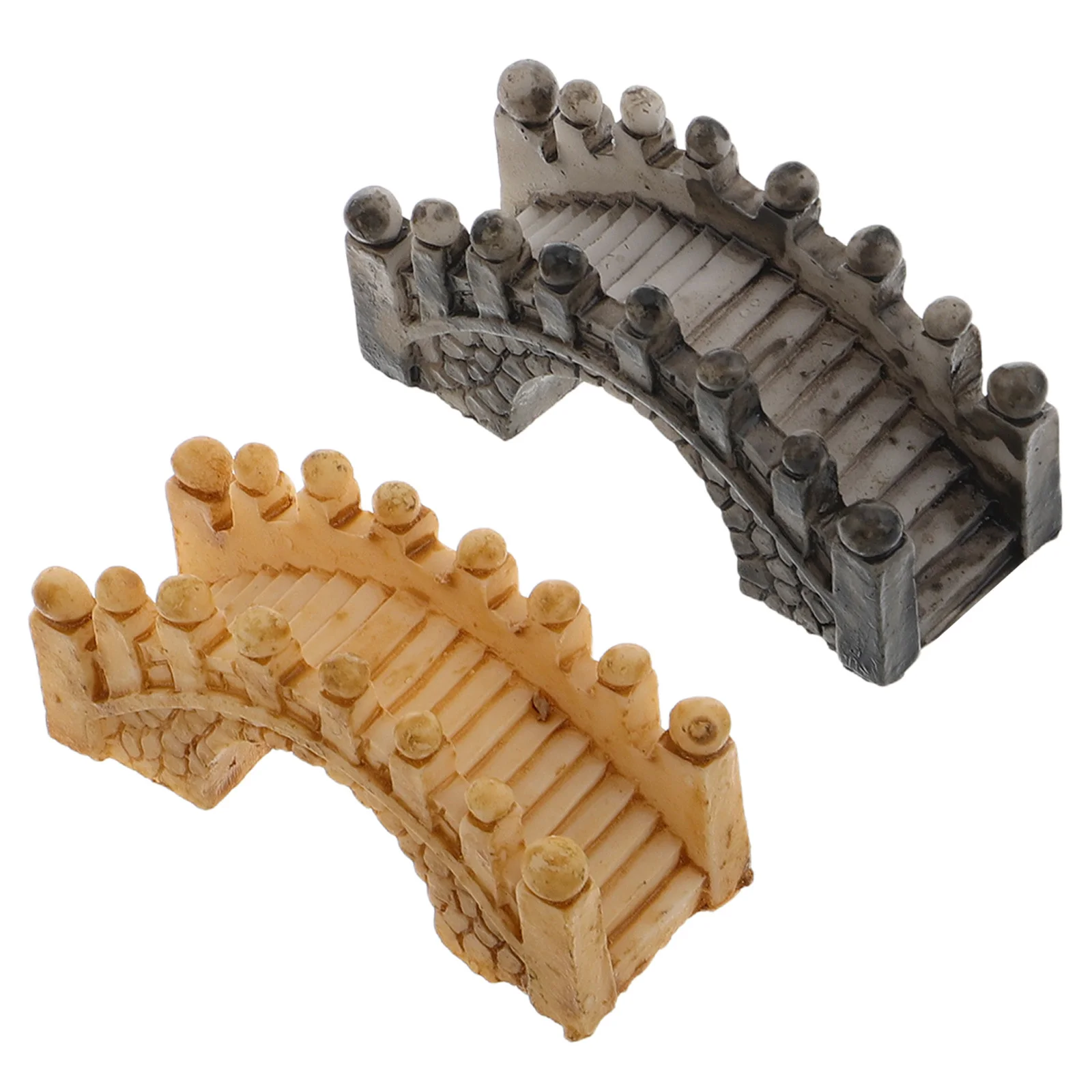 

2Pcs Arch Bridge Resin Ornament Durable Material Tiny Landscape Bridge Fish Tank Decorations Miniature Garden Decoration Bedroom