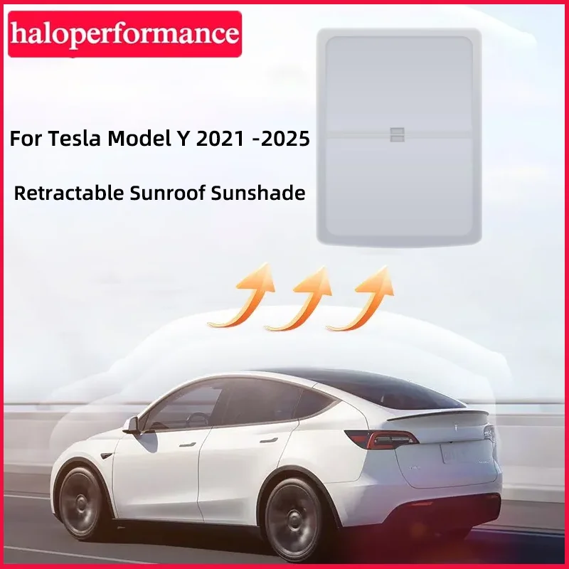 Car Newest Sunshade for Model Y 2025 Retractable Sunroof Sun Shade Upgrade Scroll Panoramic Sun Visor Roof Skylight Car Accessor