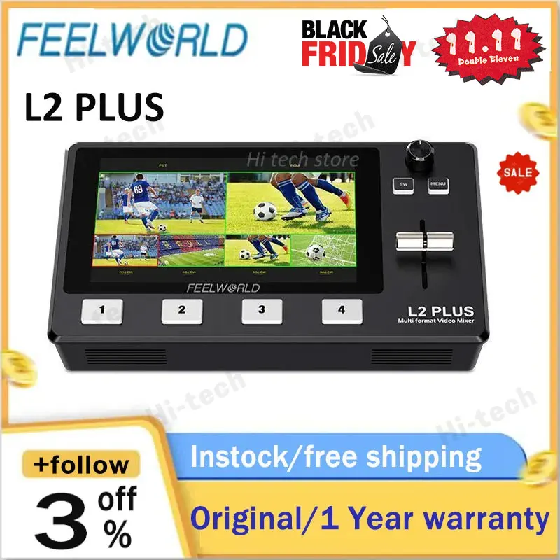 FEELWORLD L2 PLUS Multi-camera Video Mixer Switcher with 5.5