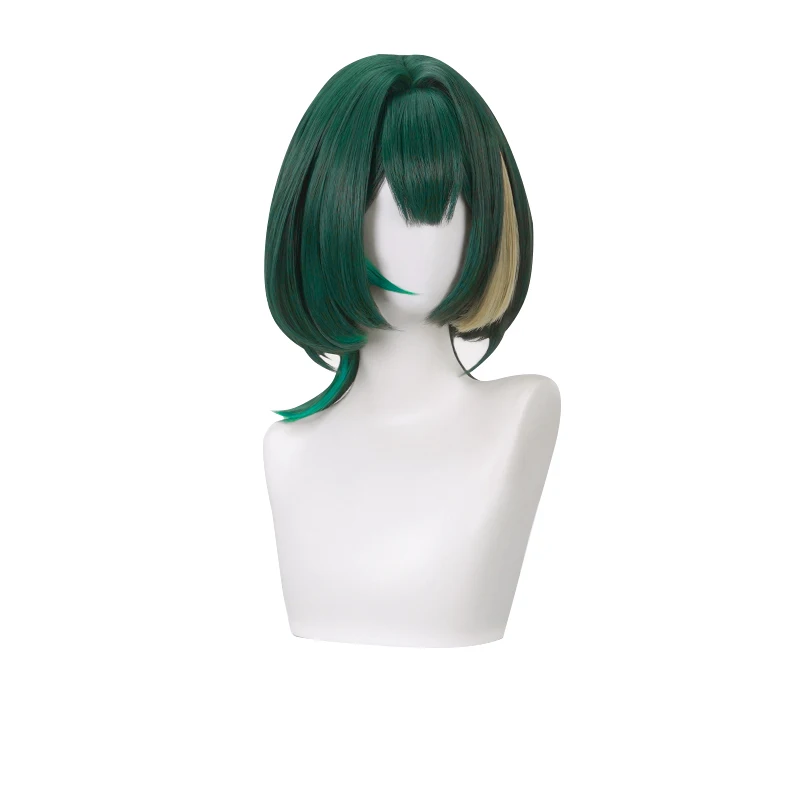 Jogo genshin impacto nefer peruca cosplay nefer verde peruca curta para comicon festa de halloween adulto feminino masculino role play prop