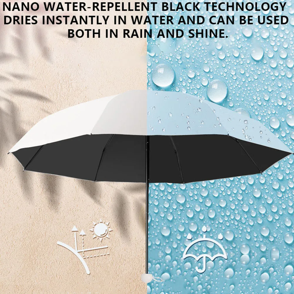 Capsule Umbrella Small and Portable Solid Color Sunshade for Women and Rain Dual Use Protection