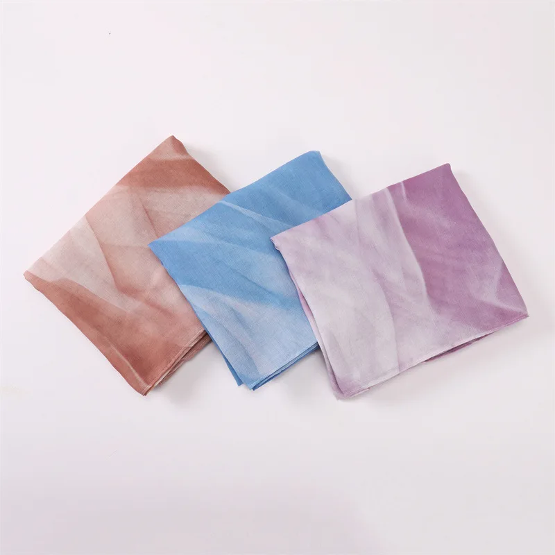 

New Women's Watercolor Hijab Scarf Bandana Headband Vintage Luxury Beach 180cm Long Handkerchief Bohemia Muslim Accessories 2025