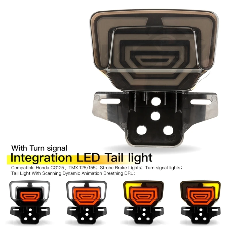 Turn Signal Direction Blinker Motorcycle Rear Lights Brake Light Fit for TMX125/155 CG125 Integration LED Tail Light H9EE