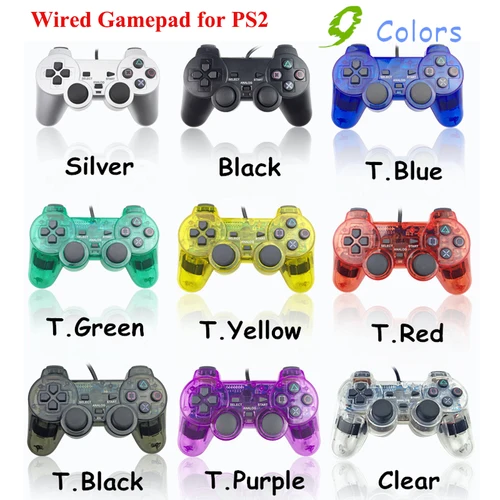 Mando con cable de 9 colores para Sony PS2 controlador Gamepad para Sony PS2 consola controlador Mando Joystick consola accesorios de juego