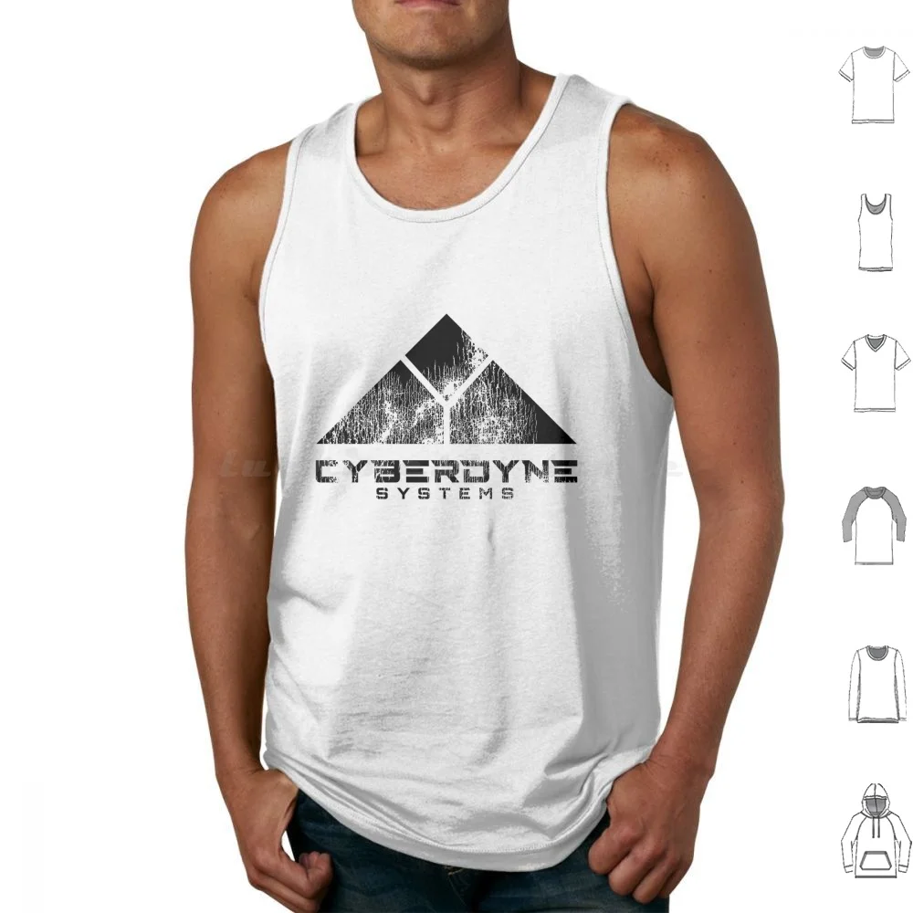 Worn Cyberdyne Logo ( Black ) Tank Tops Print Cotton Cyberdyne Cyberdyne Logo Terminator The Terminator Terminator 2