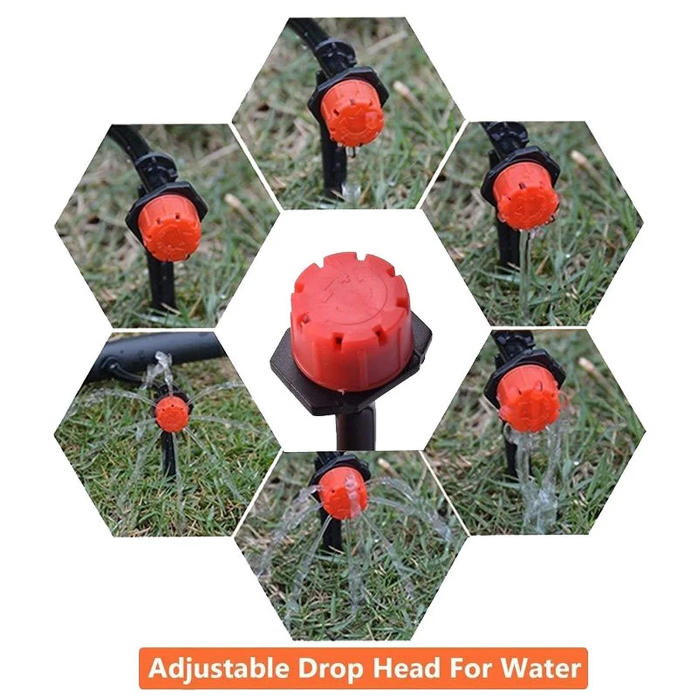 Garden Watering Kit 15 Meter Drip Irrigation System PVC Tubing 164pcs Adjustable Emitters for Low Maintenance Setup