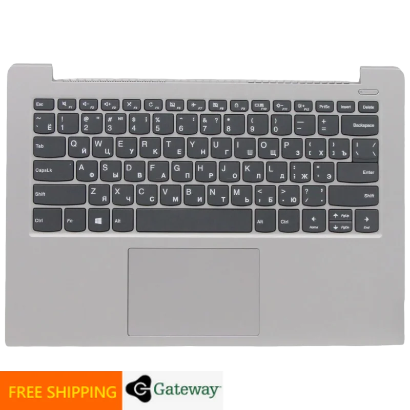 RU Russian Platinum Grey Keyboard Upper Case Palmrest Shell Cover For Lenovo Ideapad S340 14 14IML 14IWL 14API 14IIL 5CB0S18404