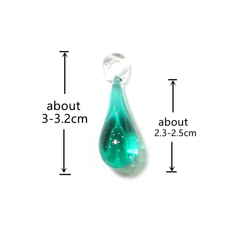 6pcs Cute Mini Raindrop Glass Pendant Colorful Water Drop Charms DIY Craft Supplies Unique Handmade Lovers Holiday Party Gifts