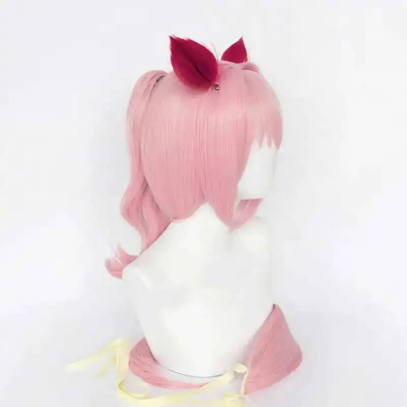 Uma Musume Haru Urara คอสเพลย์วิกผม Uma Musume Pretty Derby สีชมพูหางม้าวิกผมสังเคราะห์ทนความร้อนผมปาร์ตี้ฮาโลวีน